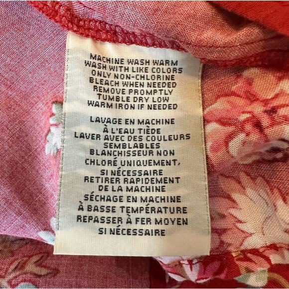 Ralph Lauren Denim & Supply Red Floral Long Sleeved V-Neck Mini Dress sz M - Picture 7 of 8
